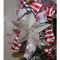 Rustikale Sterne Baumspitze-Primitiver Stern-Weihnachtsstern-Moderner Landhaus-Stern-Scheune Stern-Bauernhaus-Dekor-Dekor Für Baum, Girlande von TheSimplyRusticHome