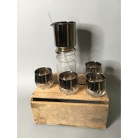 Vintage Mid Century Dorothy Thorpe Silber Glas Set von TheSinkingCanoe