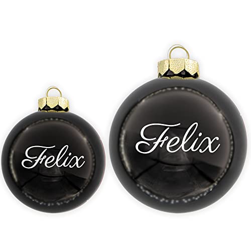 TheSmartGuard Christbaumkugel mit Namen | Weihnachtskugel mit Name| Ø 8cm in Schwarz (Glanz) | Weihnachtsbaumschmuck von TheSmartGuard