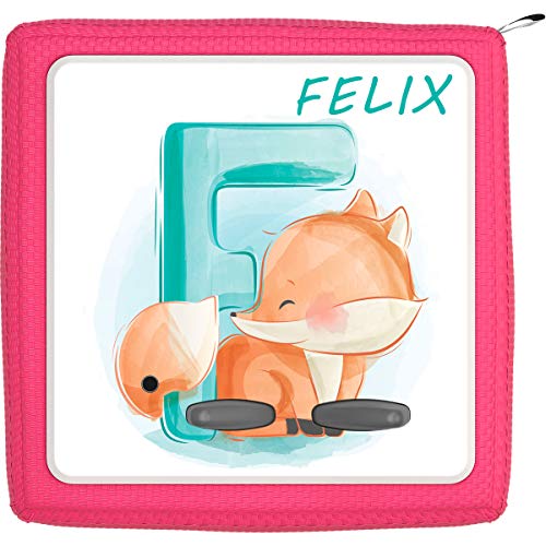 TheSmartGuard Folie passend für die Toniebox | Schutzfolie Sticker | individuell anpassbar | Baby Fuchs mit Buchstabe F mit Name personalisiert von TheSmartGuard