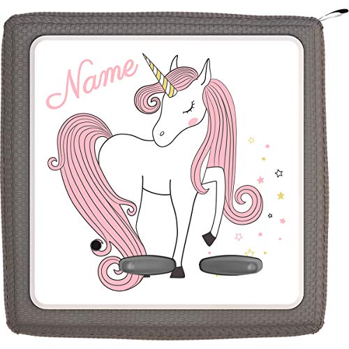 TheSmartGuard Folie passend für die Toniebox | Schutzfolie Sticker | individuell anpassbar | Einhorn mit rosa Haaren und Sternen mit Name personalisiert | Handschrift von TheSmartGuard