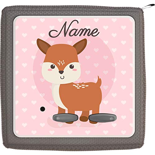 TheSmartGuard Folie passend für die Toniebox | Schutzfolie Sticker | individuell anpassbar | REH Kitz mit weißen Herzen mit Name personalisiert | Handschrift von TheSmartGuard