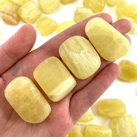 Lemon Calcit Trommelstein | Poliert Gelber Kristall Sorgenstein | Sacralchakra von SpiritNectarGems