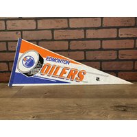 1980Er Jahre Edmonton Oilers Nhl Großer Vintage Wimpel von TheSportsAlternative