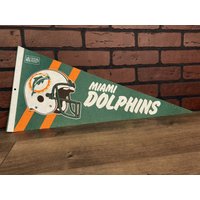 1980Er Jahre Miami Dolphins Nfl Großer Vintage Wimpel von TheSportsAlternative