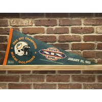 1984 Miami Dolphins Super Bowl Xix Nfl Große Vintage Wimpelkette von TheSportsAlternative