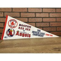 1986 Boston Red Sox American League Angels Mlb Großer Vintage Wimpel von TheSportsAlternative