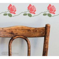 Sommer Rose Stencil Von The Studio. Wiederverwendbare Wohndekoration & Diy Schablonen, Einfach in Der Anwendung. 10226 von TheStencilStudio