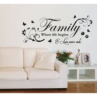 Familie, Wo Das Leben Beginnt - Wandaufkleber Zeitgenössisch Vinyl Aufkleber Modernes Dekor von TheStickerStop