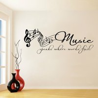 Musik Spricht Wo Worte Scheitern - Wandaufkleber Modern Vinyl Sticker Inspirational von TheStickerStop