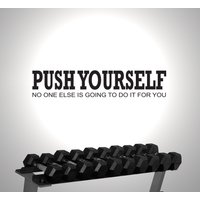 Push Yourself - Motivationswandsticker Zeitgenössisch Vinyl Aufkleber Gym Fitness von TheStickerStop