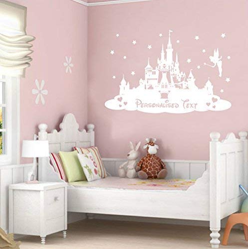 thestickerstop – Disney Princess Castle – Personalisierte – Kinder Schlafzimmer Wandtattoo – Art Wand, Medium - 500 x 790mm von TheStickerStop