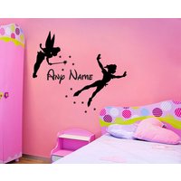 Tinkerbell Peterpan & Name - Wandaufkleber Kinderzimmer Vinyl Aufkleber von TheStickerStop
