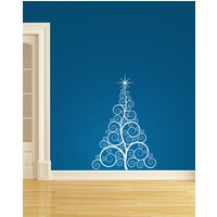 Weihnachtsbaum Festliche Design - Vinyl Aufkleber Wandaufkleber von TheStickerStop
