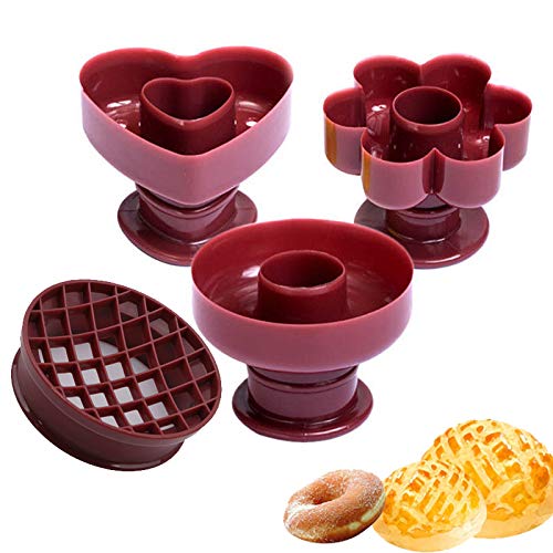 4 Stück Donut Schimmel DIY Backen Donut Form Donut Desserts Cutter Maker Donutform Donut Maker Schimmel Desserts Donut Kekse Kunststoff Kuchen Fondantform Kuchenform Dekorieren Tools Küche Werkzeug von TheStriven