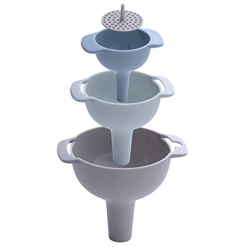 4-Teilig Trichterset Plastik mit Herausnehmbarer Siebeinsatz Trichter Küche mit Sieb 4 in1 Multifunktional Küche Trichter Set Trichter Kunststoff Multifunktional Einfülltrichter Wiederverwendbar von TheStriven