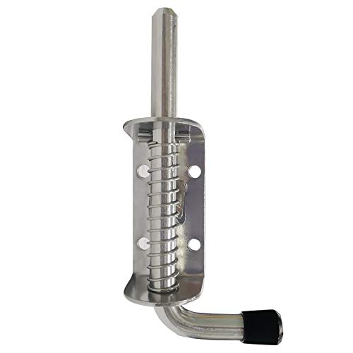 Auto Federriegel Torriegel Bolzenriegel Türriegel Grendelriegel Schlossriegel Torschlossriegel Universal Federriegel Heckklappenverschluss Bolzenriegel mit rundem Griff und Feder, 128 mm Silber Auto Federriegel Torriegel Bolzenriegel Türriegel Grendelriegel Schlossriegel Torschlossriegel Universal Federriegel Heckklappenverschluss Bolzenriegel mit rundem Griff und Feder, 128 mm Silber von TheStriven