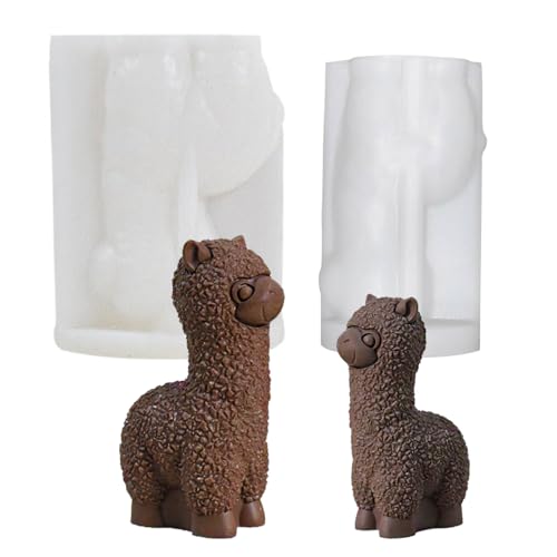 TheStriven 2 Stück 3D Silikonform Kerze Alpaka Kerzenform Alpaka Form Silikon Kerzenformen Zum Gießen DIY Silikonform Kerzen-Gießen Formen von TheStriven