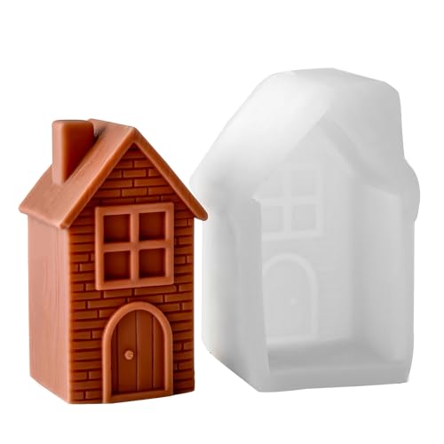 TheStriven Weihnachten Kerzenform Haus Form Kerzenformen Zum Gießen Weihnachtsbaum Haus Silikonform Gießformen Häuser Silikonformen Gießformen für Häuser und Weihnachten (A) von TheStriven