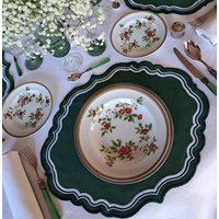 Grünes Leinen Tischset & Weißes Servietten Set - Handgemachte Gewellte Tischwäsche Für Elegantes Essen Oder Geschenk Grünes Leinen Tischset & Weißes Servietten Set - Handgemachte Gewellte Tischwäsche Für Elegantes Essen Oder Geschenk von TheTableButterfly