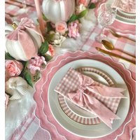 Rosa Vichykaro-Serviette & Leinen Tischset Baby Party Tischdeko Rosa Vichykaro-Serviette & Leinen Tischset Baby Party Tischdeko von TheTableButterfly