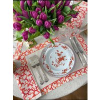 Weiche Leinen Tischsets Und Dinner Servietten Mit Roter Koralle | 8 Sets/16 Stück Weiche Leinen Tischsets Und Dinner Servietten Mit Roter Koralle | 8 Sets/16 Stück von TheTableGents