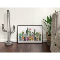 Texas Art, Craft Bierdose Kunstdruck Mit Kaktus, Kunstdruck, Guy Wohnung von TheTallPint