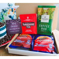 Yorkshire Tea, Taylors Coffee & Keks Weihnachten Briefkasten Geschenkeet Mit Personalisierter Karte | Verdauungs-| Mcvities Geheimer Weihnachtsmann von TheTeaAndCoffeeShop