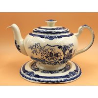 1930Er Jahre Alfred Meakin Pottery Jesmonde Design Blau & Weiß Teekanne Und Ständer. 1, 5 Pint Fassungsvermögen. - Free Uk Post 1930Er Jahre Alfred Meakin Pottery Jesmonde Design Blau & Weiß Teekanne Und Ständer. 1, 5 Pint Fassungsvermögen. - Free Uk Post von TheTeaTray