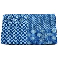 Neue Indigo Blau Kantha Quilt Aus Reiner Baumwolle Tagesdecke, Palm Tree Bettdecke, Decke Perfekte Ergänzung Für Ihr Schlafzimmer Queen Size von TheTextileCreations