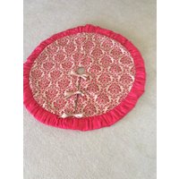 Große Leinwand Rüschen Weihnachtsbaum Rock/Enbossed Sackleinen Baum 48" Runde /Tree Sackleinen Große Leinwand Rüschen Weihnachtsbaum Rock/Enbossed Sackleinen Baum 48" Runde /Tree Sackleinen von TheThreadingHouse