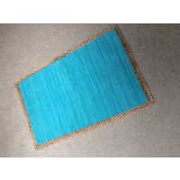 Handgemachte Chindi Teppich, Handgemachte Flickenteppich, Flickenteppich Boho, Hippie Vegan Flickenteppich. Farbenfrohes Blaugrün, Barstühle. 20 "x von TheThreadingHouse