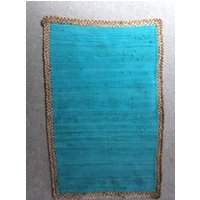 Handgemachter Chindi Teppich, Handgemachter Boho Hippie Veganer Teppich. Bunter Teal, Auqa. 20"x30 4002 von TheThreadingHouse