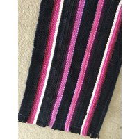 Kleiner Teppich, Chindi Stil, Boho Chic Hippie Teppiche, Bunte Baumwolle Badematte, Bereich Webstuhl Teppich 17"x27" von TheThreadingHouse