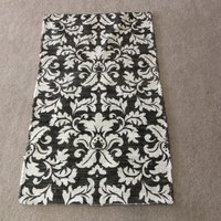 Lappen Teppich/Chindi /Scandinavian Teppich, Boho Chic Hippie Teppiche Grau & Elfenbein Farbe Gemalt /Hand 100 % Baumwolle Zweiseitig. 27 "x 45" von TheThreadingHouse