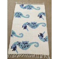 Lappen Teppich/Chindi /Scandinavian Teppich, Boho Hippie-Chic, Rughand Gemalt 100 % Baumwolle von TheThreadingHouse