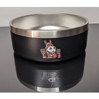 Futternapf 2Liter Aus Edelstahl in Schwarz Mit Crazydonkey-Logo von TheTierShow