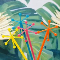 Mid Century Modern Cocktail Rührer Palm Springs Starburst Swizzle Sticks, 4Er Set von TheTinyUmbrellaShop