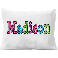 Personalisierter Polka Dot Name Kissenbezug, Kinderbettwäsche von TheTrendyButterfly