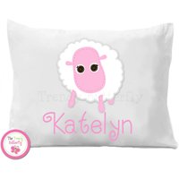 Rosa Schaf Personalisierte Kissenbezug, Kinder Bettwäsche von TheTrendyButterfly