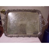 Antik Ca.1900 Birks-Ellis Regency Teller Pierced Große Servierplatte 28" Breit von TheUniqueWebsite