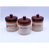 Vintage Vorratsdosen - Braun Kaffee Tee Zucker 3Er Set Vintage Vorratsdosen - Braun Kaffee Tee Zucker 3Er Set von TheUpturned