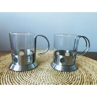 2Er Set Kaffee Oder Tee Becher Mit Metall Halter von TheVINTAGEShopBG