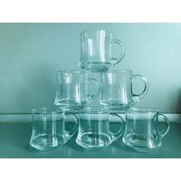 Nie Benutzt - Vintage 6Er Set Glas Teetasse Mit Henkel Schöne Glastasse von TheVINTAGEShopBG