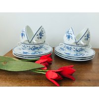 Seltmann Weiden Bavaria Bayerisch Blau 6Er Set Suppentasse Und Teller - Mit Zwei Griff von TheVINTAGEShopBG