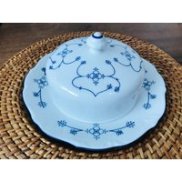 Vintage Strohmuster Indischblaue Butterdose - Reichenbach von TheVINTAGEShopBG