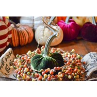 Seidensamt-Kürbis in Dunklem Moosgrün, Größe S, Echter Kürbisstamm, Herbstdekor, Tischdekoration, Selbstgemachte Rustikale Dekoration von TheVelvetHarvest