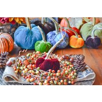 Seidensamt Kürbis in Merlot, Größe Mini, Echter Stiel, Herbst Dekor, Tischdekoration, Hausgemachte Rustikale Dekoration von TheVelvetHarvest