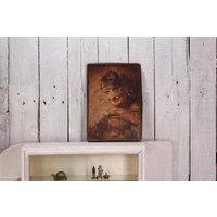 Vintage Metall Deckel Mit Frau Foto Cover Von Box Of Sweets Wandbehang Steampunk von TheVintageAmerica