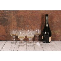 Vintage Geprägte Kristall Champagner Gläser Set Mit 6 Stemware von TheVintageEurope